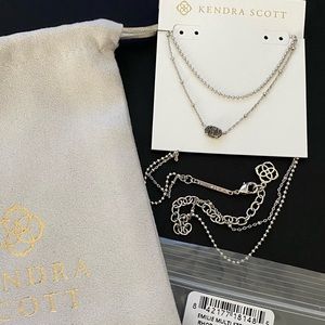 Kendra Scott Emilie Multi Strand Necklace in Platinum Drusy